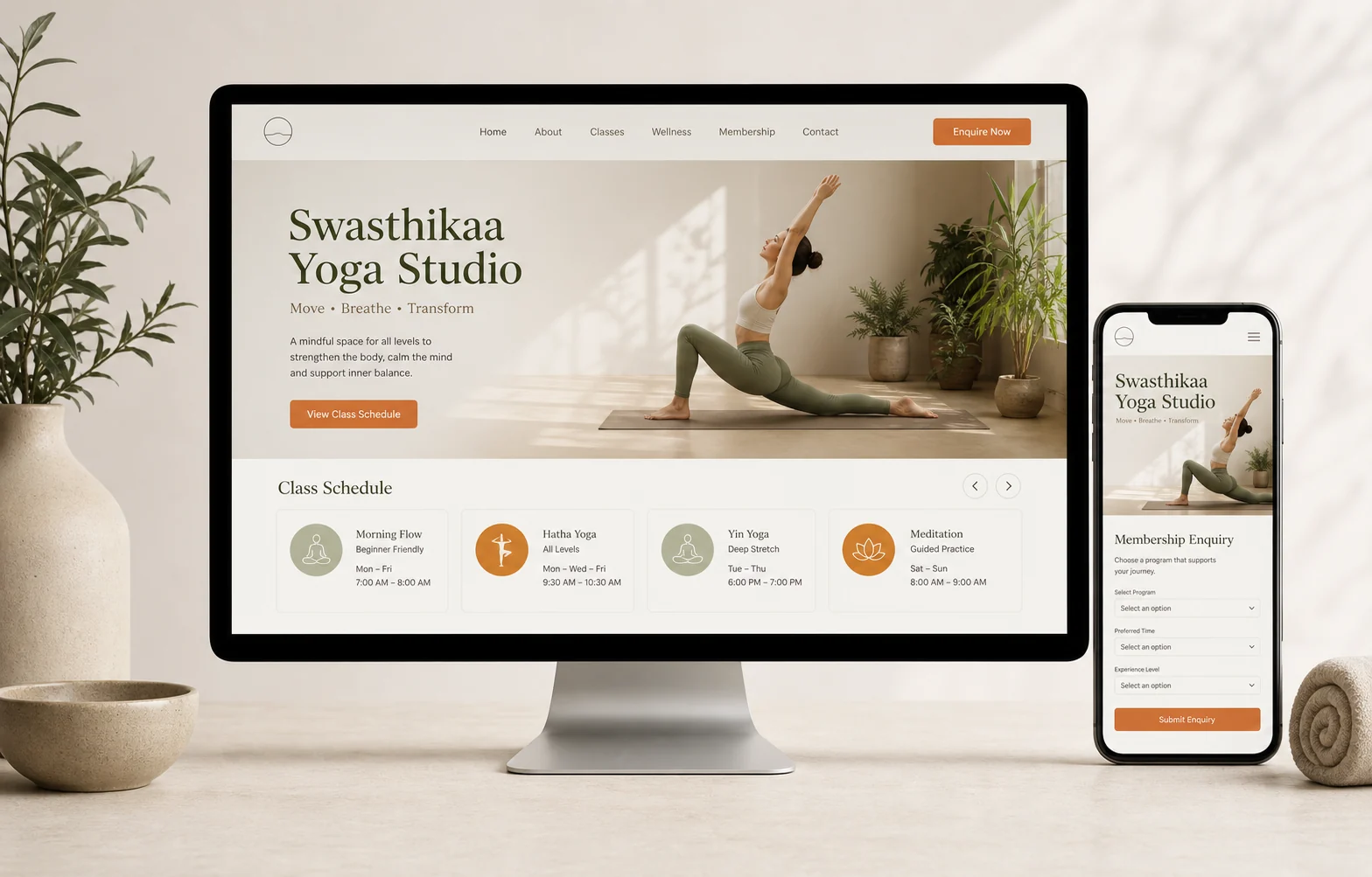 Concept presentation for Swasthikaa Yoga Studio